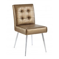 OSP Home Furnishings AMTD-S53 Amity Tuffed Dining Chair in Sizzle Copper Fabric with Chrome Legs